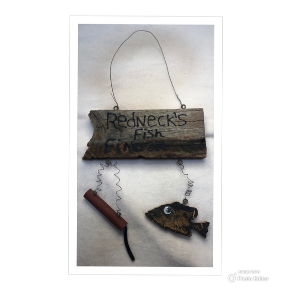 RUSTIC HOME DECOR FISHING REDNECK FISH FINDER CAVE - Picture 2 of 9